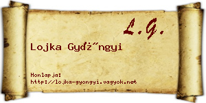 Lojka Gyöngyi névjegykártya